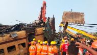 Members of the National Disaster Response Force (NDRF) conduct rescue operation at the site of train crash in Vizianagaram district of India's Andhra Pradesh state on October 30, 2023. Photo by AFP