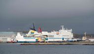The passenger ferry Marco Polo operated by TT-Line is towed in the port of Karlshamn on November 2, 2023. Photo by Ola TORKELSSON/various sources/AFP