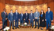 Turkish Ambassador in Qatar H E Dr M Mustafa Goksu; Commercial Bank Group Chief Executive Officer Joseph Abraham with other officials during the event.