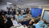 Injured people receive medical care at the emergency ward of the Al-Shifa hospital following an Israeli strike, in Gaza City on November 5, 2023. Photo by Bashar TALEB / AFP