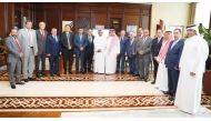 Minister of Transport H E Jassim Saif Ahmed Al Sulaiti during meeting of the Board of Directors of the Arab Union of Land Transport in Doha, yesterday.