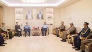 Chief of Staff of the Qatar Armed Forces H E Staff Lieutenant General (Pilot) Salem bin Hamad bin Aqeel Al Nabit meeting Lieutenant General (Pilot) Jing Jianfeng yesterday. 
