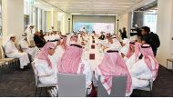 Officials during the Qatari-Saudi Business Council meeting.