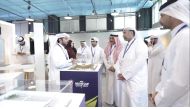 Minister of Environment and Climate Change H E Sheikh Dr. Faleh bin Nasser bin Ahmed bin Ali Al Thani (second right) at the pavilion of Qatar at COP28 in Dubai, yesterday.