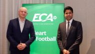 ECA Chairman Nasser Al-Khelaifi (right) with Danish Minister for Culture Jakob Engel-Schmid