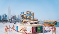  An art installation depicting Doha as 2023 Capital of Arab Tourism at the Corniche in Doha.