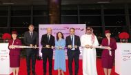  Qatar Airways, British Airways and Iberia officials at launch of the partnership. 