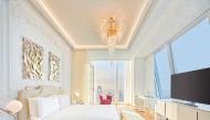 The Royal Suite bedroom at Raffles Doha 