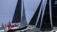 Yachts compete during the annual Sydney to Hobart yacht race on Boxing Day at Sydney Harbour on December 26, 2023. (Photo by David Gray / AFP) 