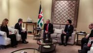 A handout picture released by the Jordanian Royal Palace shows Jordan's King Abdullah II receiving US Secretary of State Antony Blinken in Amman on January 7, 2024. (Photo by Jordanian Royal Palace / AFP)