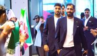 Iran players arrive in Doha.