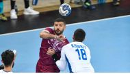Action during the semi-final match between Qatar and Kuwait.