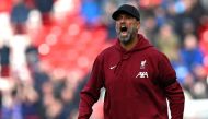 Liverpool's German manager Jurgen Klopp reacts after the English Premier League football match between Liverpool and Everton at Anfield in Liverpool, north west England on October 21, 2023. (Photo by Paul Ellis / AFP)