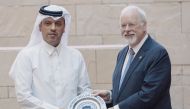 Qatar National Bank CEO, Abdulla Mubarak Al Khalifa with Dean of CMU-Q, Michael Trick.
