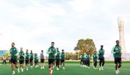 Saudi Arabia players during a training session.