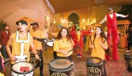 Entertainers performing as part of Asian Cup activities at Katara.