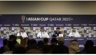 Members of AFC Asian Cup Qatar 2023 Local Organizing Committee during the press conference yesterday.  