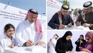 Clockwise from top left: Deputy Prime Minister and Minister of State for Defense Affairs, H E Dr. Khalid bin Mohammed Al Attiyah; Minister of Finance, H E Ali bin Ahmed Al Kuwari; and Minister of Social Development and Family, H E Maryam bint Ali bin Nasser Al Misnad along with other officials during the event.