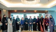 Qatari Businesswomen Association members with Spanish Minister of Foreign Affairs H E José Manuel Albares during the meeting.