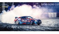 Action during the Red Bull Car Park Drift Qatar National Final at the Qatar Racing Club in Doha. 