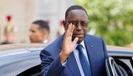 (FILES) Senegal's President Macky Sall as he departs after meeting with France's President at the Elysee Palace, amid the New Global Financial Pact Summit in Paris on June 23, 2023. Senegal's President Macky Sall pledged to organise presidential elections 