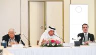 Chairman of the Board of Trustees of the Al-Attiyah Foundation, H E Abdullah bin Hamad Al Attiyah along with other experts during the CEO Roundtable.