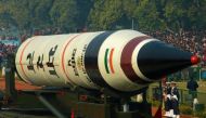 File: Agni-5 Missile during a rehersal in 2013 for the Republic Day parade in New Delhi / Raveendran