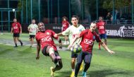 Players during the football tournament.