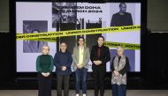 VCUarts Qatar’s Dean, Amir Berbić (second right) and others at the conference.