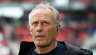 Freiburg's German coach Christian Streich looks on prior to the German first division Bundesliga football match between SC Freiburg and Bayer 04 Leverkusen in Freiburg, southern Germany, on March 17, 2024. (Photo by THOMAS KIENZLE / AFP)