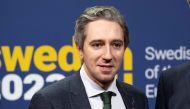 (Files) Ireland's Minister for Justice Simon Harris poses for a photograph as he arrives for the first informal ministerial meeting in Stockholm, Sweden, on January 26, 2023. (Photo by Pontus Lundahl / TT News Agency / AFP)