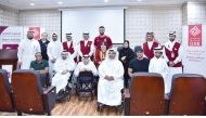 CEO of QIIB Dr. Abdulbasit Ahmed Al Shaibei, Executive Director of QSRN Amir Al Mulla, and others at the launch of the project. 