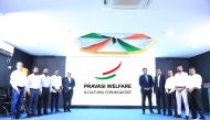 Sandeep Kumar, Deputy Chief of the Mission, Indian Embassy and other officials during the unveiling the logo of Pravasi Welfare & Cultural Forum.