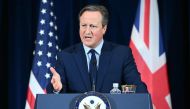 British Foreign Secretary David Cameron speaks during a joint press conference with US Secretary of State Antony Blinken at the State Department in Washington, DC, on April 9, 2024. (Photo by Mandel Ngan / AFP)
