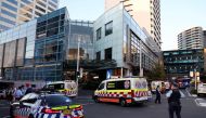 Police cordon off the Westfield Bondi Junction shopping mall after a stabbing incident in Sydney on April 13, 2024. Photo by DAVID GRAY / AFP

