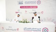 Fahd Muhammad Al Khayarin, Assistant Undersecretary for Social Development Affairs at MoSDF, and AbdulAziz Al Kaabi, Vice Chairman of Al Hattab Holding signing the agreement yesterday.