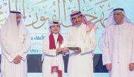 One of the participants being honoured by officials.  