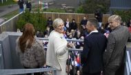 Iceland's President elect Halla Tomasdottir reacts after greeting well-wishers at her residence in Reykjavik on June 2, 2024. (Photo by Halldor Kolbeins / AFP)
