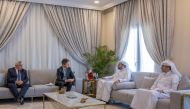 Minister of State at the Ministry of Foreign Affairs H E Dr. Mohammed bin Abdulaziz bin Saleh Al Khulaifi meeting Deputy Foreign Minister of Argentina H E Leopoldo Francisco Sahores in Doha yesterday.

