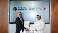 Commercial Bank EGM and Chief Human Capital Officer Sheikh Jassim Saud Al Thani with Chief Commercial Officer of the View Hospital Desmond Donnelly.