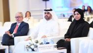 Undersecretary of the Ministry of Commerce and Industry  H E Mohammed bin Hassan Al Malki with other officials during the conference.