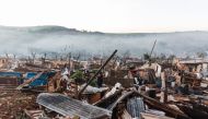 General view of destroyed houses in the aftermath of a tornado and extreme weather at an informal settlement in Tongaat, north of Durban on June 04, 2024. Photo by RAJESH JANTILAL / AFP