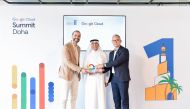 President of UDST Dr. Salem Al Naemi (centre) with other officials at the launch of the hub in Doha, recently.