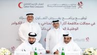 Minister of Environment and Climate Change H E Dr. Abdullah bin Abdulaziz bin Turki Al Subaie, and Chairman of the Board of Directors of QRCS H E Yousef bin Ali Al Khater witnessed the signing ceremony. Assistant Undersecretary for Protection Affairs and Natural Reserves at MoECC Dr. Ibrahim Al Maslamani and QRCS Secretary General Faisal Mohammed 
Al Emadi signed the agreement respectively on behalf of both sides. 
