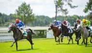 With Ioritz Mendizabal in the saddle, Mukatel Al Shahania produced a nice performance to win the Sheikh Mansoor Festival - Prix Tidjani (PA).