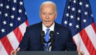 US President Joe Biden speaks during a press conference at the close of the 75th NATO Summit at the Walter E. Washington Convention Center in Washington, DC on July 11, 2024. (Photo by Mandel Ngan / AFP)
