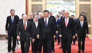 Xi Jinping meets with representatives from American business, strategic and academic communities at the Great Hall of the People in Beijing, capital of China, March 27, 2024.