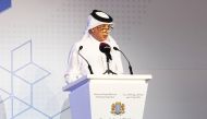 Minister of State for Foreign Affairs HE Sultan bin Saad Al Muraikhi speaks during the opening of the three-day Somali Diaspora Conference in Doha.