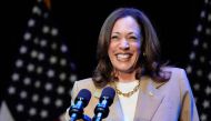US Vice President and Democratic presidential candidate Kamala Harris speaks during a campaign fundraising event at the Colonial Theater in Pittsfield, Massachusetts, on July 27, 2024. (Photo by Stephanie Scarbrough / POOL / AFP)

