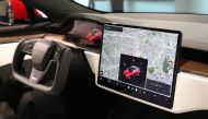 File: A touch screen inside a Tesla Inc. Model S electric vehicle displayed at a Tesla Motors Japan store in Tokyo, Japan, on August 18, 2023. (Photo by Shoko Takayasu/Bloomberg)

